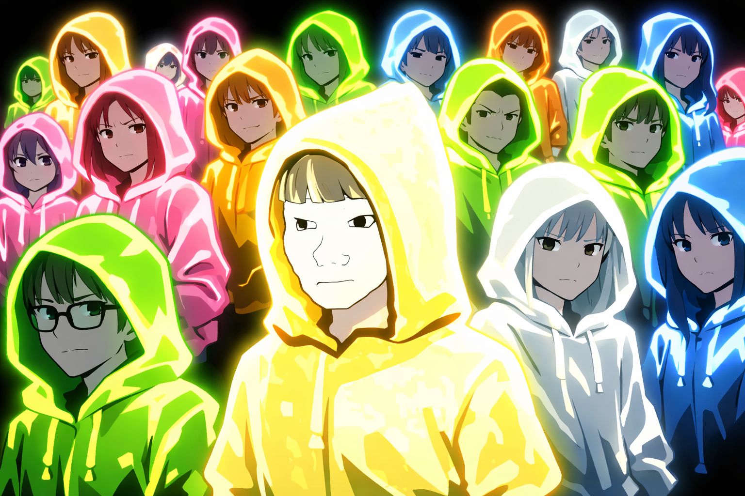 The Cult of Aura - colorful hooded figures